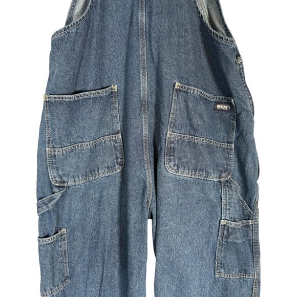 Berne Blue Workwear Overalls Carpenters Loop Straight Leg 100% Cotton 38 - Picture 3 of 10